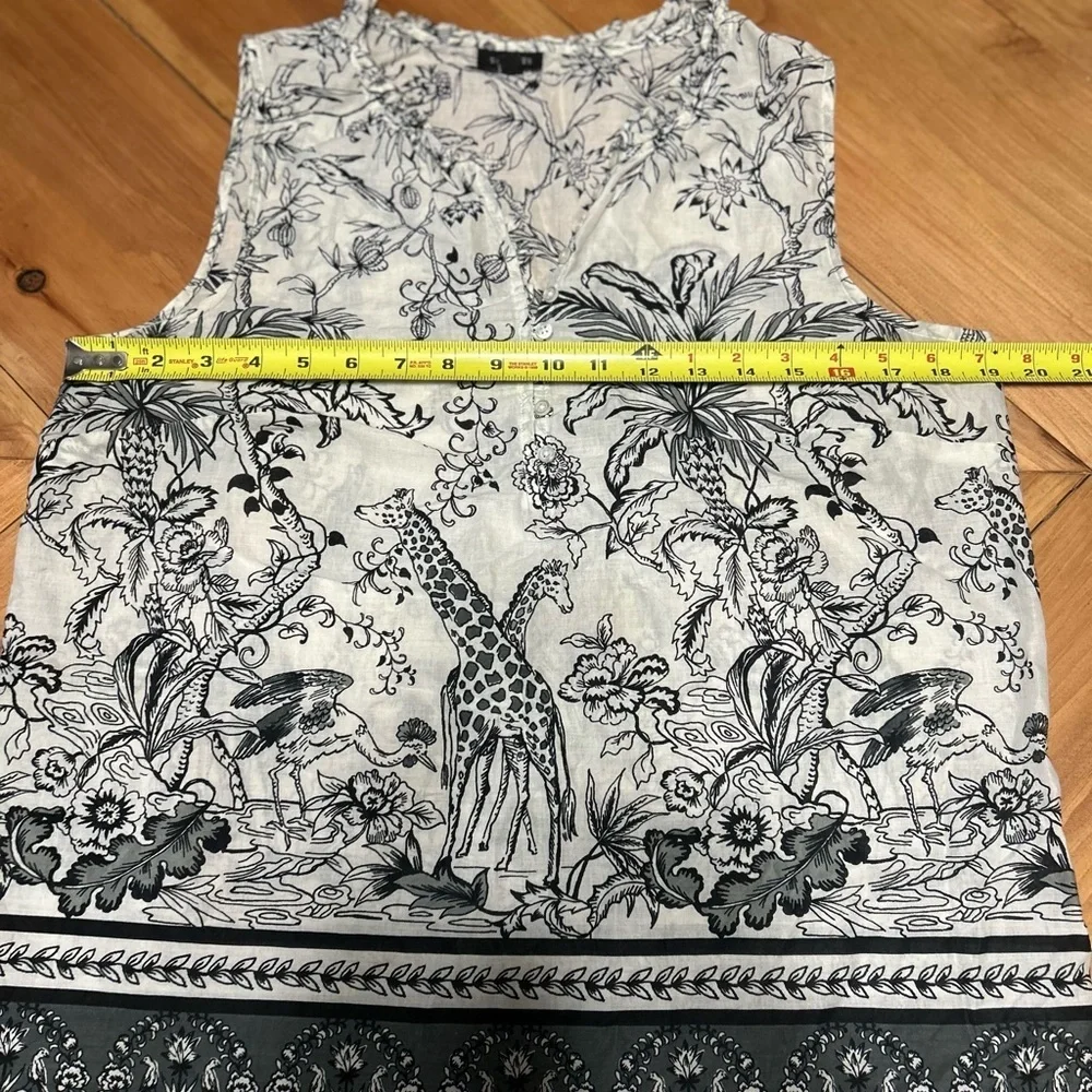 Talbots Black and White Safari Print Tank Top size M - Picture 9 of 9